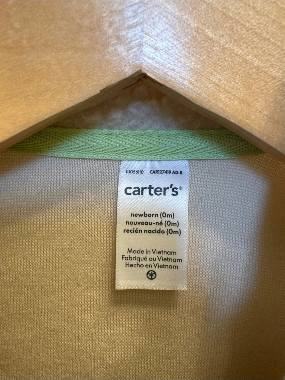 Carter's Cream Sherpa One-Piece with Navy Trim